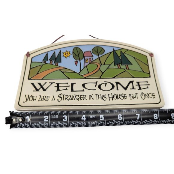 Spooner Creek Real Art Etched in Clay Michael Macone Welcome Hanging Plaque 8" - Picture 10 of 12